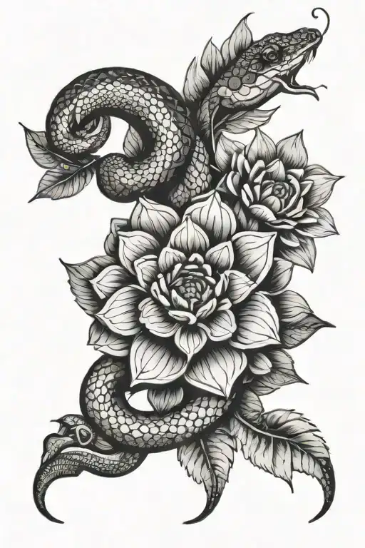 Flower Snake Mandala Design Incorporating