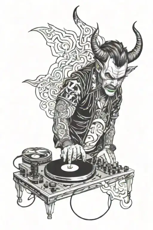The Devil As A Dj Mixing Music