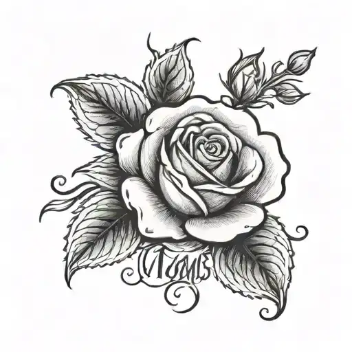 Mom's First Name 1963 Written Small Rose