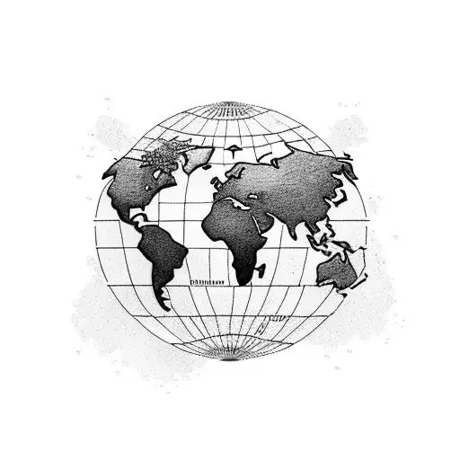 World Map With A Pirate Ship Exploring