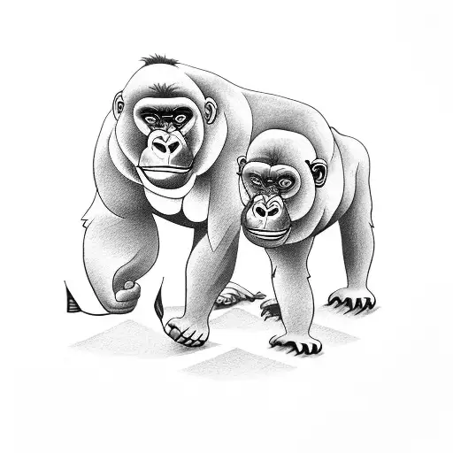 A Gorilla And A French Bulldogg Riding A Chopper