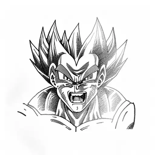 Vegeta In A Fierce Battle Pose