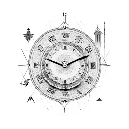 Old Medival Clock With Modern Design Inside