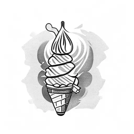 Ice Cream Cone Cartoon Smoking A Cigarette