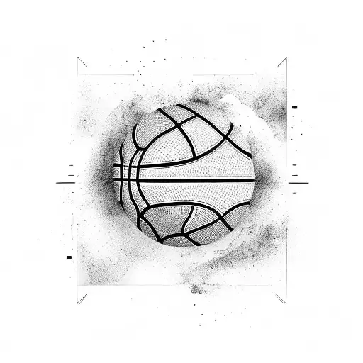 A Basketball Court With Skyscrapers In The Background