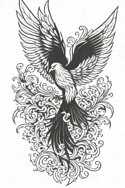 Phoenix Wings Spread Bright