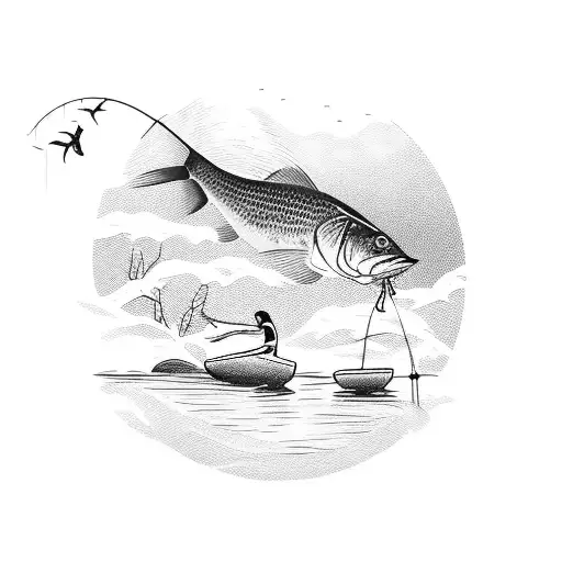 Nature Scene Of Fishing In Marshland