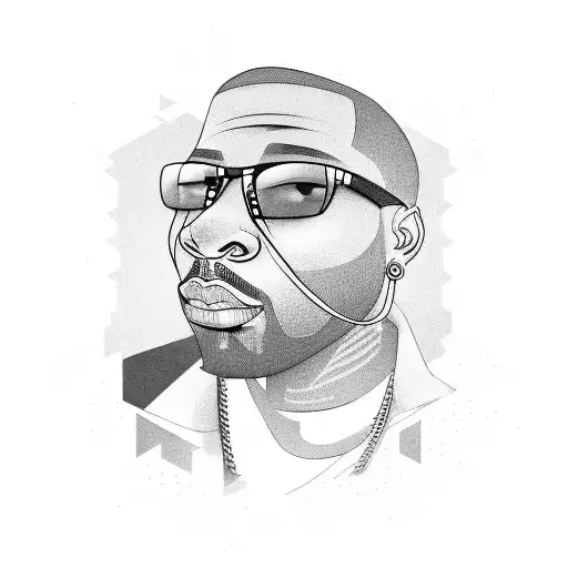 Gangsta Rapper Surrounded By Skyscrapers