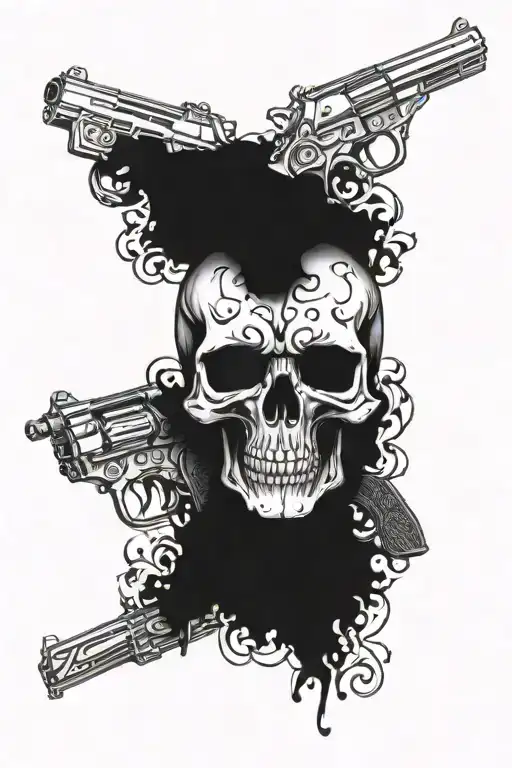 Skull With Guns