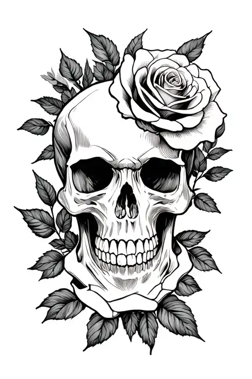 Skull Roses Blooming