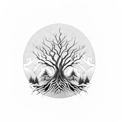 Black Forest Tree With Yin Yang