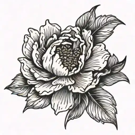 Peony Flower Pierced By Sword Piercing