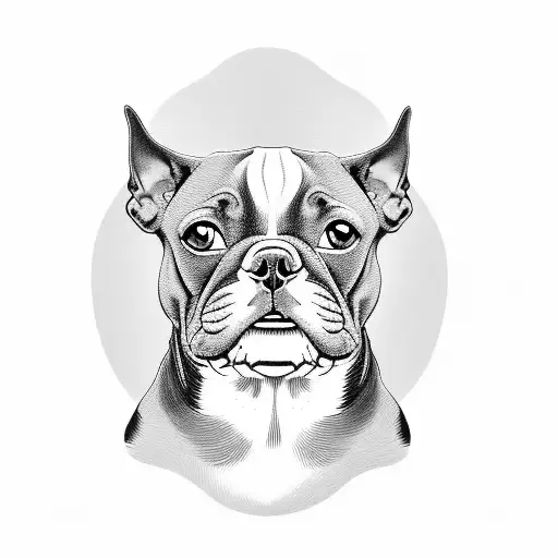 A Boston Terrier And A Rottweiler Sitting Next To Each Other