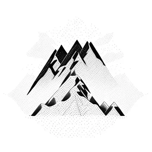 A Mountain Peak With A Gym Equipment Silhouette Blending Into Its Shape