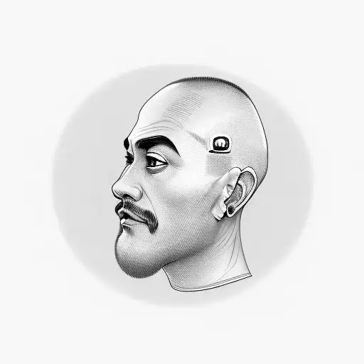 Portrait Of Bald Monk