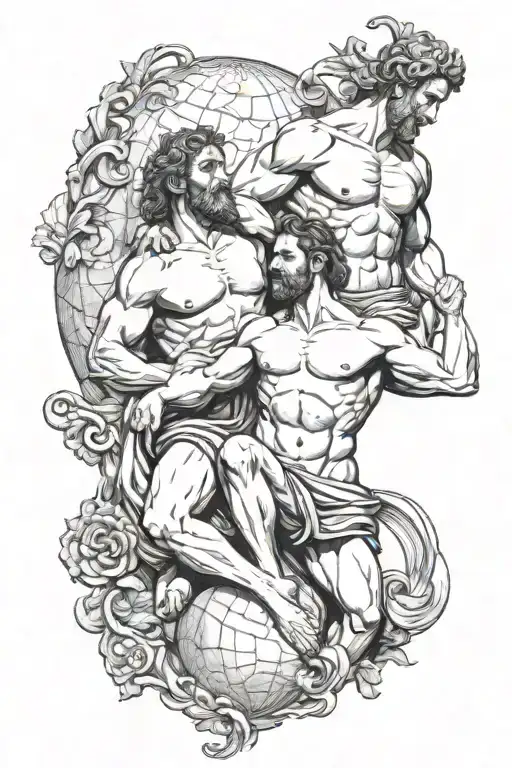 Hercules And Atlas Holding The Earth