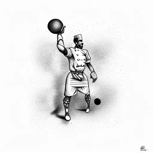 A Chef D'entreprise Playing Handball In A Surrealistic Setting