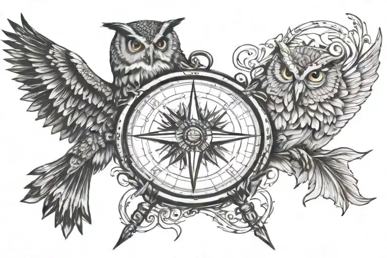 Compass And Owl