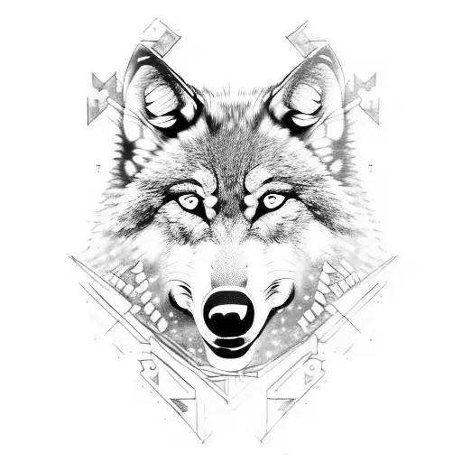 Combine The Imagery Of A Wolf And A Football Player In A Dynamic Pose