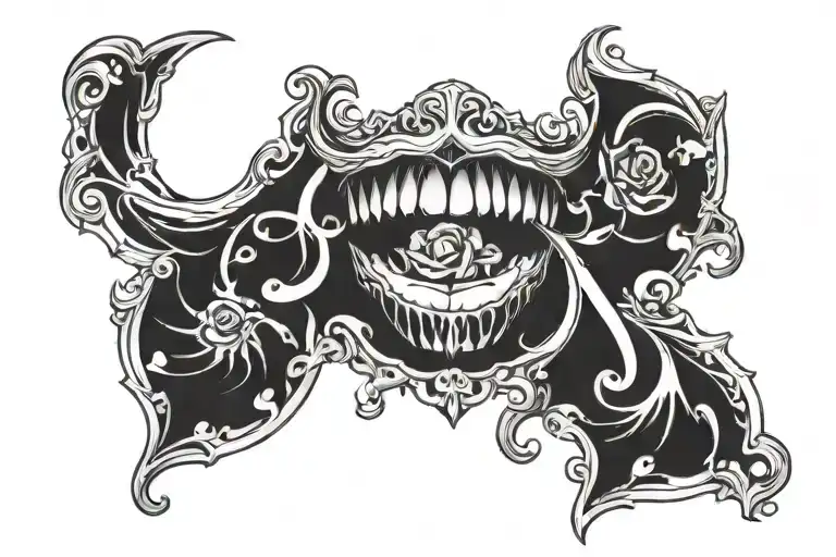 Black Metal Throat Tattoo Design