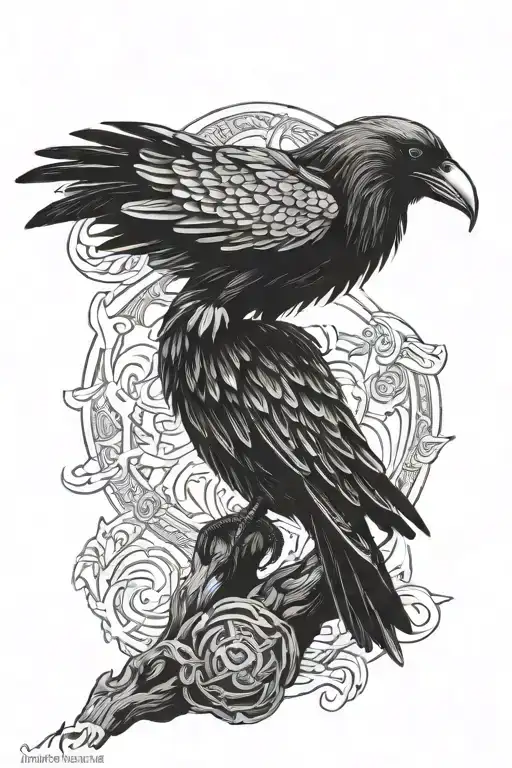 Viking Raven Perched