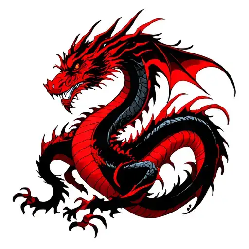 Red And Black Dragons