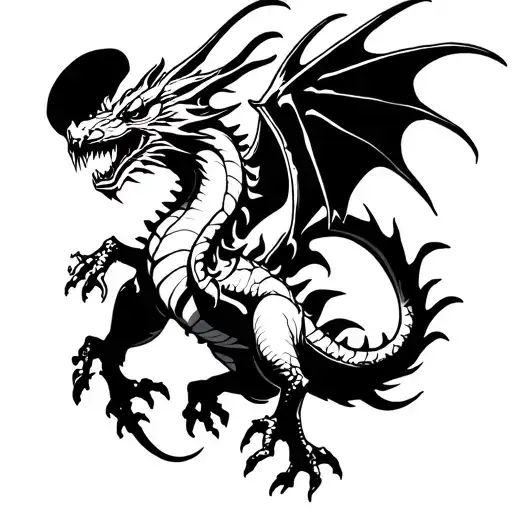 Dragon Flying And Attacking