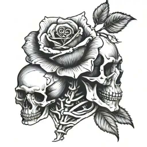 Skeleton Holding A Rose