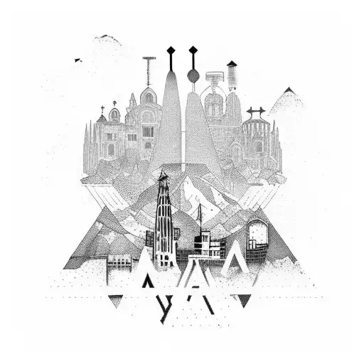 Ancient Barcelona Cityscape With Hip Hop Elements