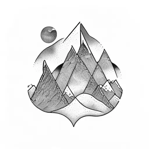 Mountain Range With A Viking Ship Sailing Through It