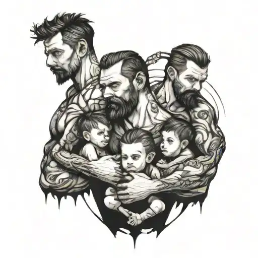 Father Protecting Sons