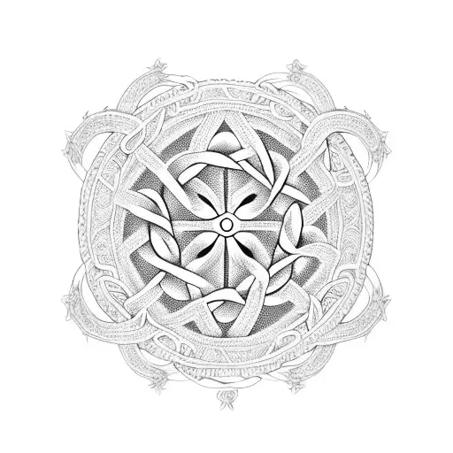 Vegvisir Intertwined With Intricate Celtic Knots