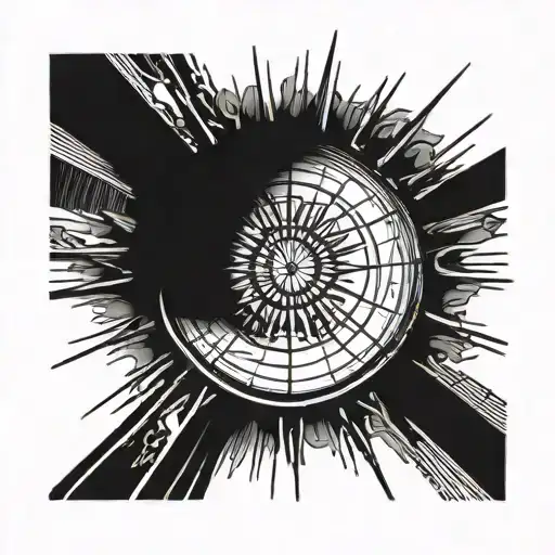 Eye Around With Lines Going Vertical Like Sun Rays