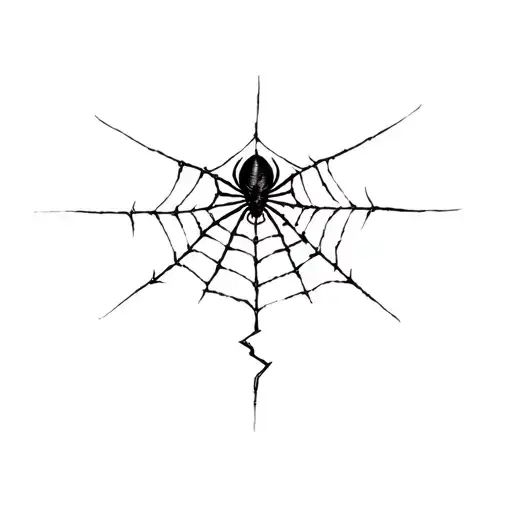 A Spider Web And Lightning