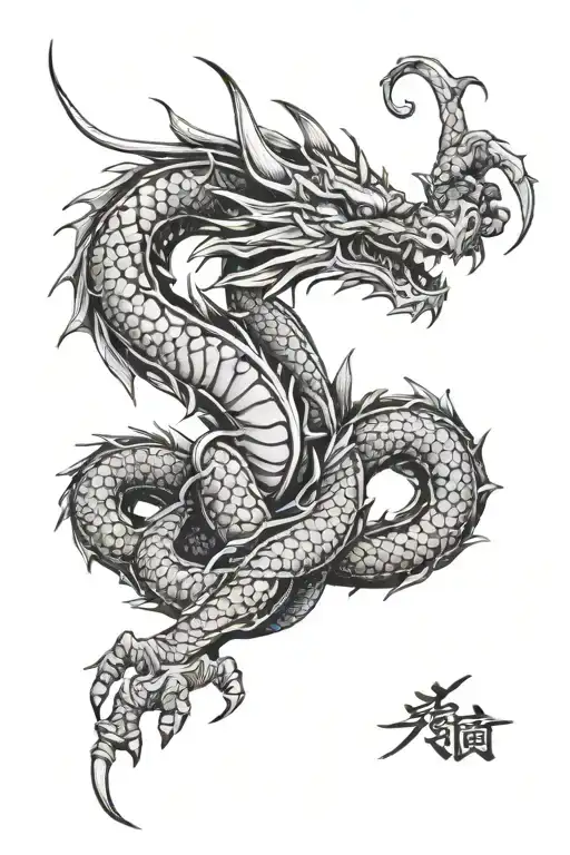 Dragon Wrapped Under Samurai