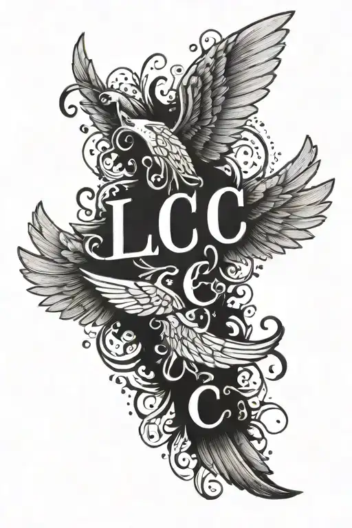 Llc Lettering With Wings Around It