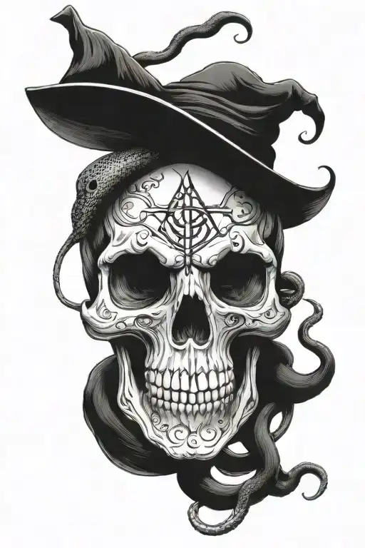 Death Eater Skull And Snake Harry Potter Deathly Hallows