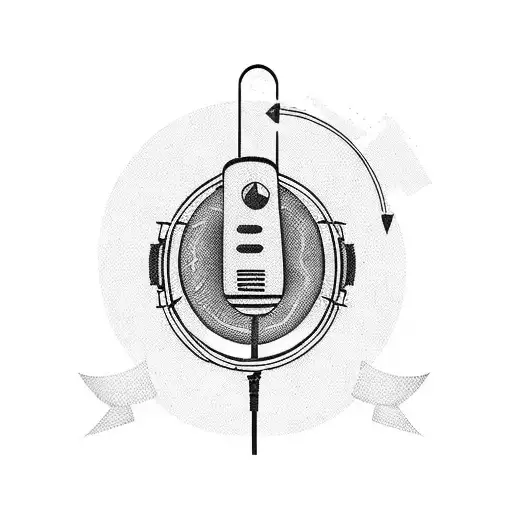 A Country Music Inspired Tattoo Featuring A Microphone And Musical Notes