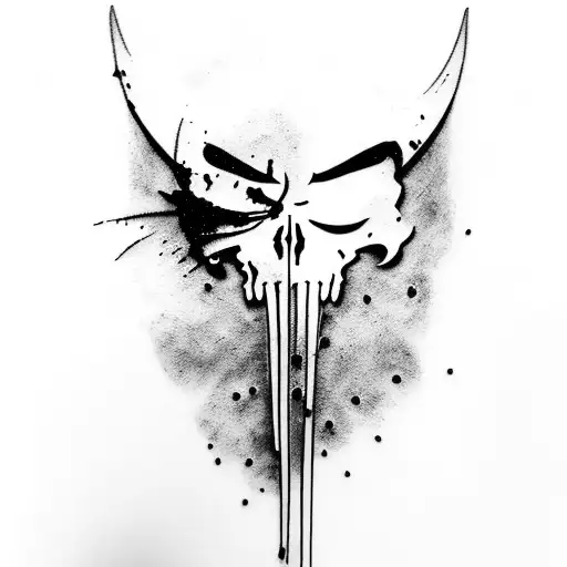 Punisher Skull With Ravens