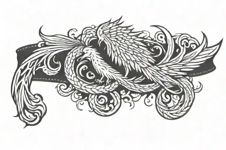 Mavari Design Belt With A Phoenix