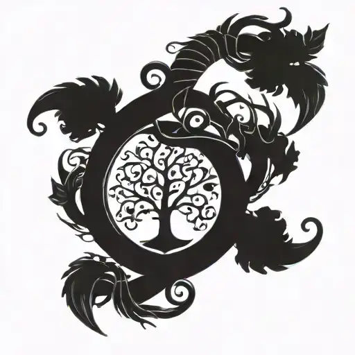 A Family Tree Intertwined With An Anchor Symbolizing Stability And Strength