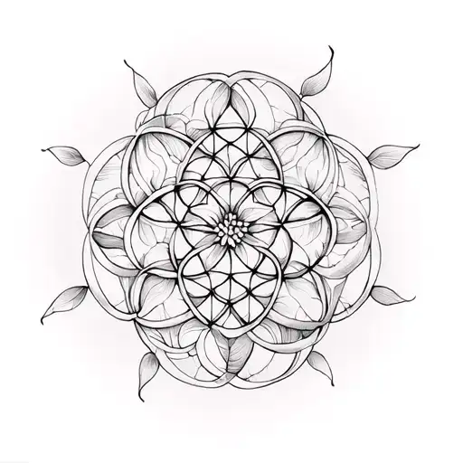 3 Dna Strands Turning Into Flower Of Life