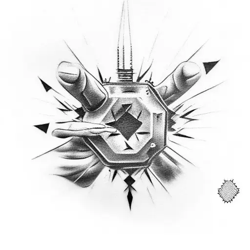 Somthing Like Black Spiky Hand But On Bicep And Shoulder Area