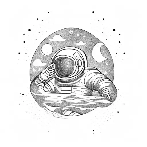 Astronaut On Floating Island