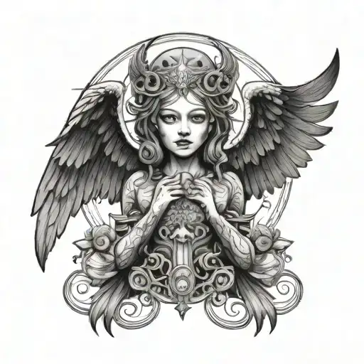 Biblically Six-winged Seraphim Angel Symmetrical Eyes Everywhere