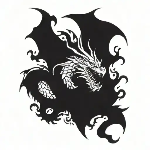 5 Heads Dragon Flying