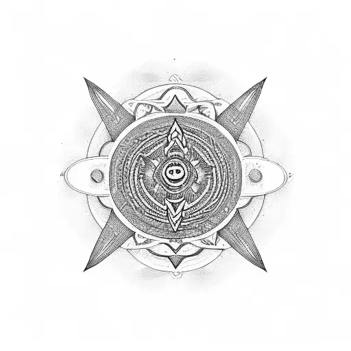 Mandala With Bass Guitar Logo
