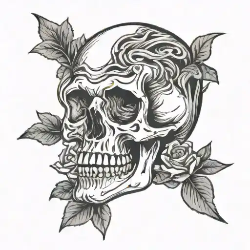 Depression Thoughts And Suicide Skull Wearing