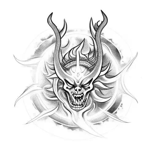 Zodiac Sign Virgo But It's Engulfed In Flames With Devil Horns