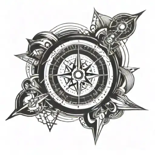 Incorporate A Motorcycle Racing Track Into A Compass Design